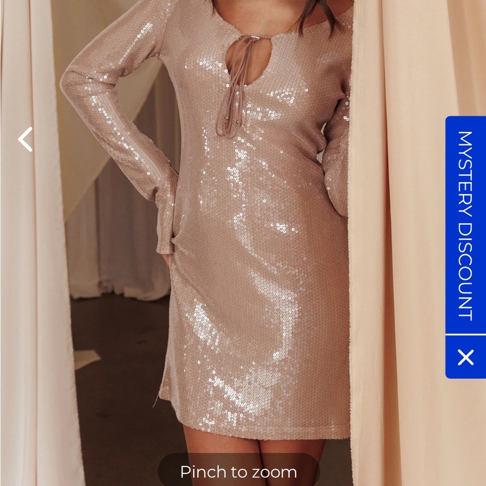 Sequin Long Sleeve Dress